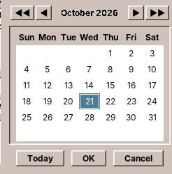 The date chooser of amade-commons