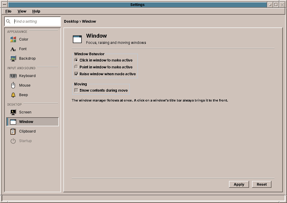The Window page