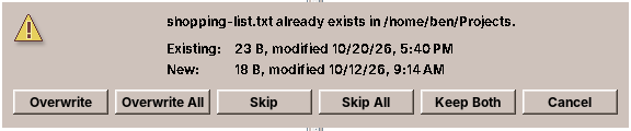 The question when a file exists