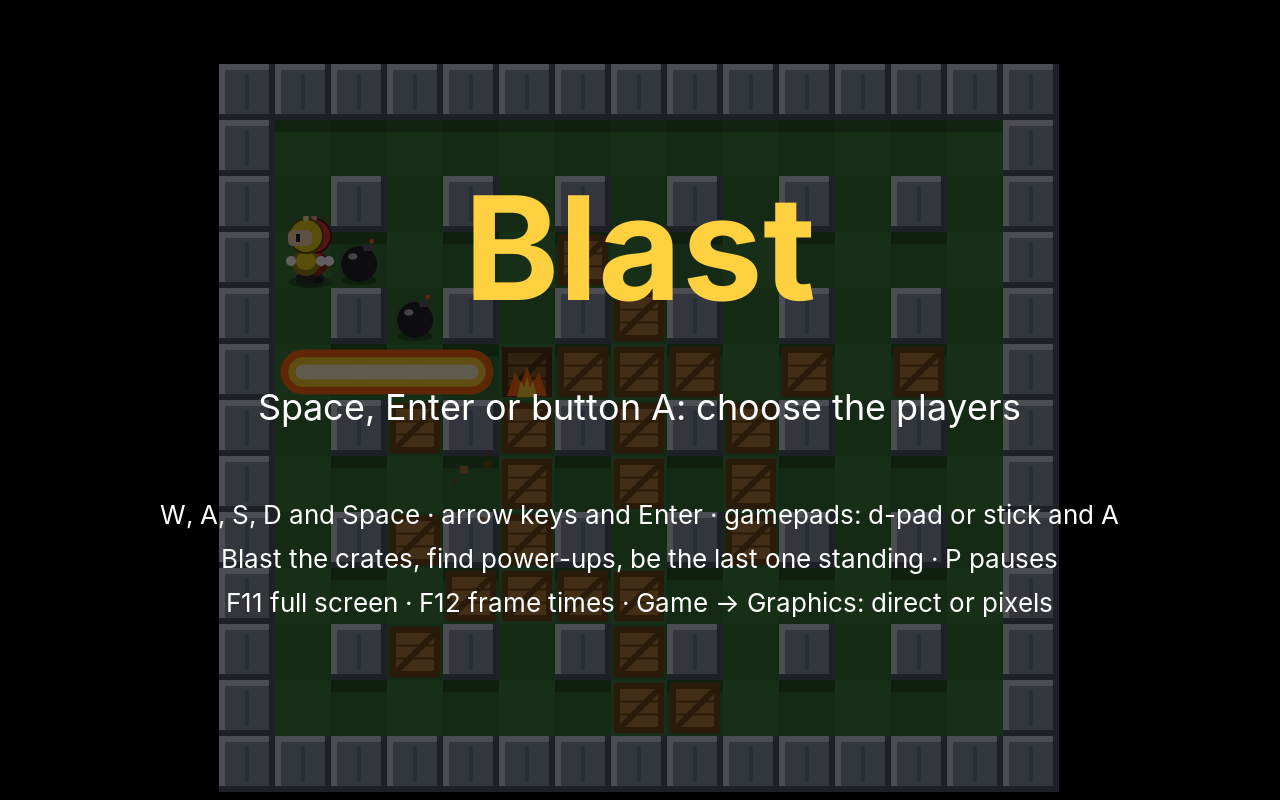 The title screen, where four computer players play