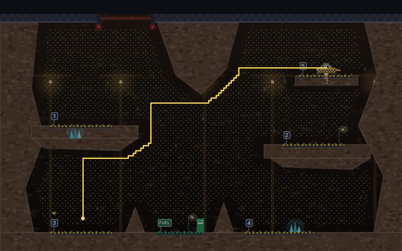 The way the autopilot plans through the mine