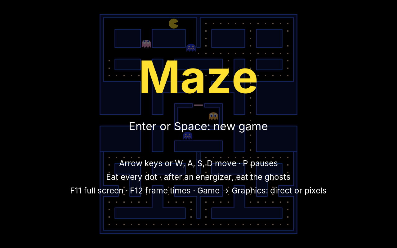 The title screen, where the computer plays