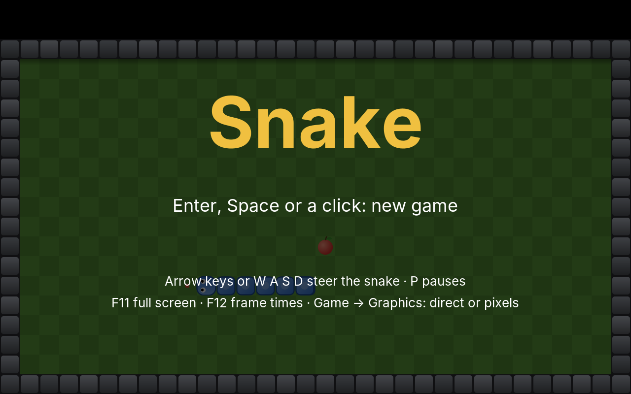 The title screen, where the computer plays