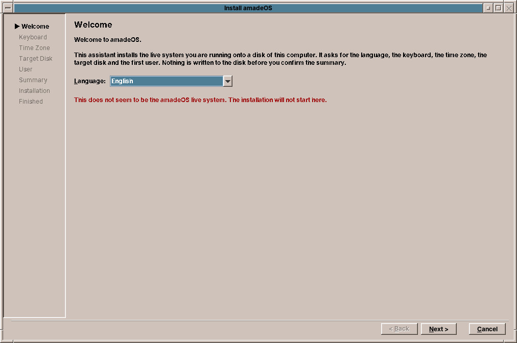 The Welcome page of the installer
