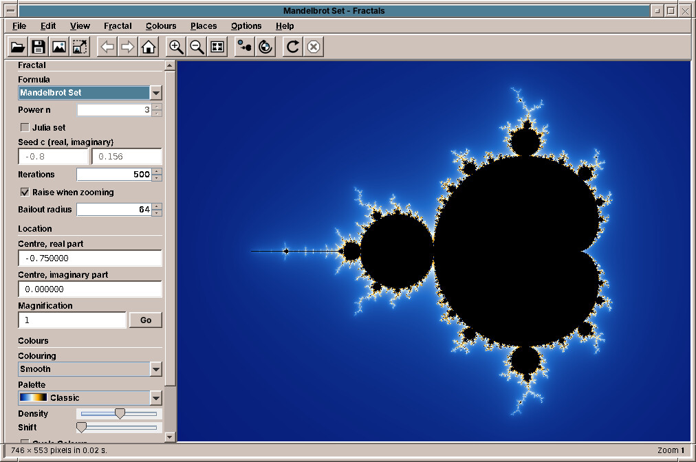 Fractals showing the Mandelbrot set