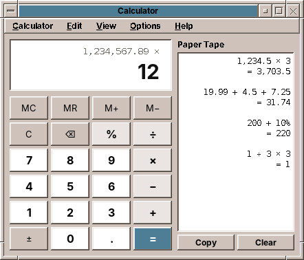 The Calculator with the paper tape