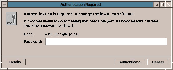 The password window